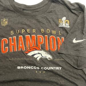 Nike Dark‎ Gray Men Large Super Bowl 50 T-Shirt Gray Large Denver Broncos 2016